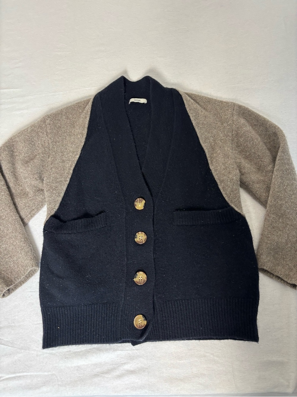Edition Yak Wool Blend Black Cardigan sweater size small